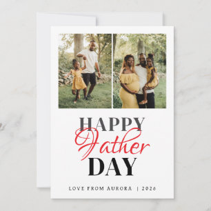 Minimalistisches modernes Happy Fathers Day 3 Foto Feiertagskarte