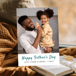 Minimalistisches modernes Happy Vathers Tag 1 Foto Feiertagskarte