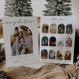 Minimalistisches modernes Jahr im Review-Foto Feiertagskarte