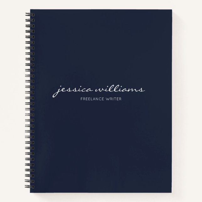 Minimalistisches, modernes Kalligraphie-Notebook Notizbuch (Vorderseite)