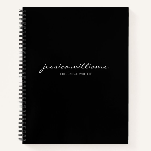 Minimalistisches, modernes Kalligraphie-Notebook Notizbuch (Vorderseite)