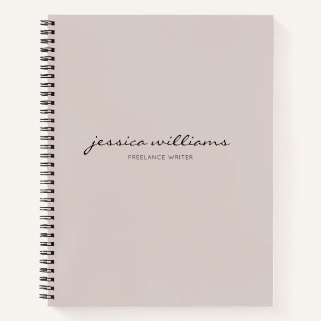 Minimalistisches, modernes Kalligraphie-Notebook Notizbuch (Vorderseite)