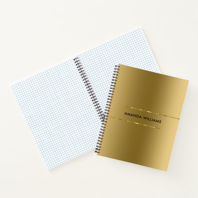 Minimalistisches modernes Metallgoldendesign Notizbuch (Innenseite)