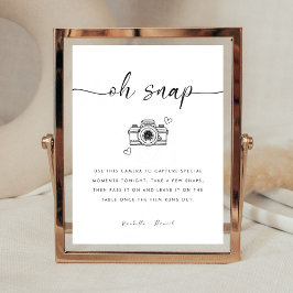 Minimalistisches, modernes Modell für Hochzeitskam Poster