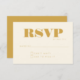 Minimalistisches, modernes Monogram Yellow Chic We RSVP Karte