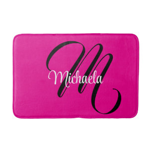Minimalistisches modernes Monogramm Anfangsname Ho Badematte