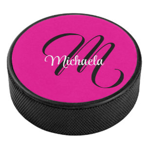 Minimalistisches modernes Monogramm Anfangsname Ho Eishockey Puck