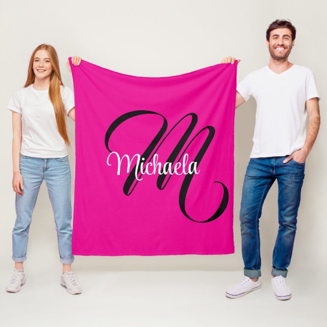 Minimalistisches modernes Monogramm Anfangsname Ho Fleecedecke (Beispiel)