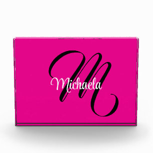 Minimalistisches modernes Monogramm Anfangsname Ho Fotoblock