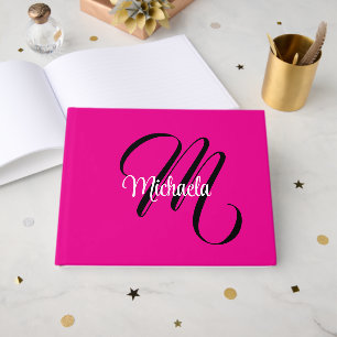 Minimalistisches modernes Monogramm Anfangsname Ho Gästebuch