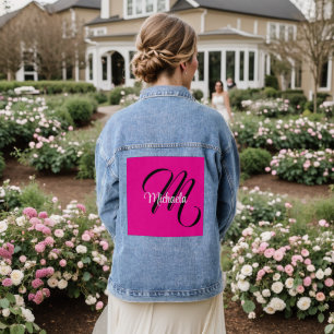Minimalistisches modernes Monogramm Anfangsname Ho Jeansjacke