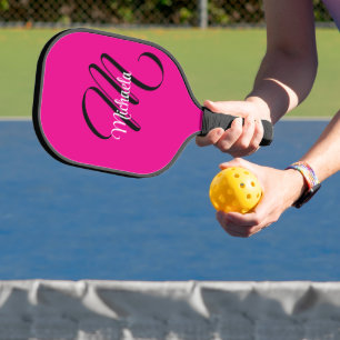Minimalistisches modernes Monogramm Anfangsname Ho Pickleball Schläger