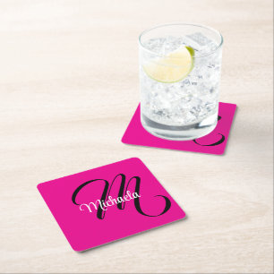 Minimalistisches modernes Monogramm Anfangsname Ho Rechteckiger Pappuntersetzer