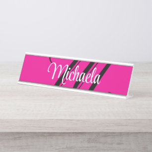 Minimalistisches modernes Monogramm Anfangsname Ho Schreibtischnamensplakette