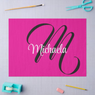 Minimalistisches modernes Monogramm Anfangsname Ho Seidenpapier