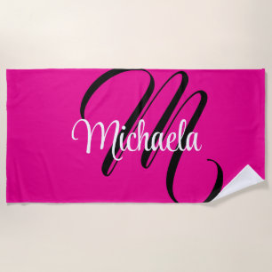 Minimalistisches modernes Monogramm Anfangsname Ho Strandtuch