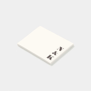 Minimalistisches modernes Monogramm Creme Braun Ma Post-it Klebezettel