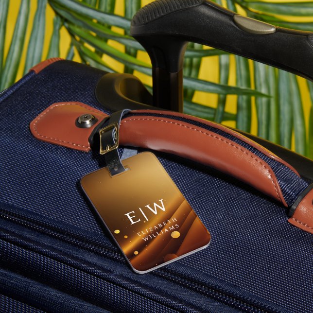 Minimalistisches, modernes Monogramm Elegantes Blu Gepäckanhänger (Vorderseite Insitu 1)