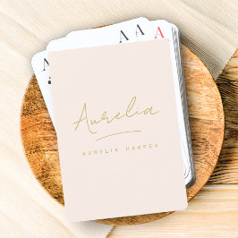 Minimalistisches, modernes Monogramm Rosa Spielkarten