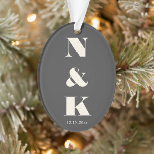 Minimalistisches modernes Monogramm schwarze und w Ornament