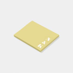 Minimalistisches modernes Monogramm Softgelb Custo Post-it Klebezettel