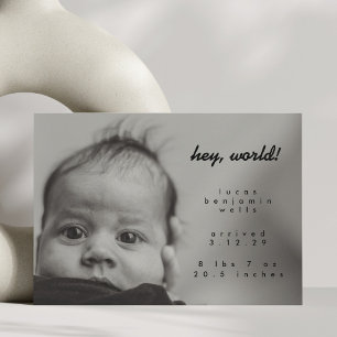 Minimalistisches modernes neues Baby individuelles Ankündigung