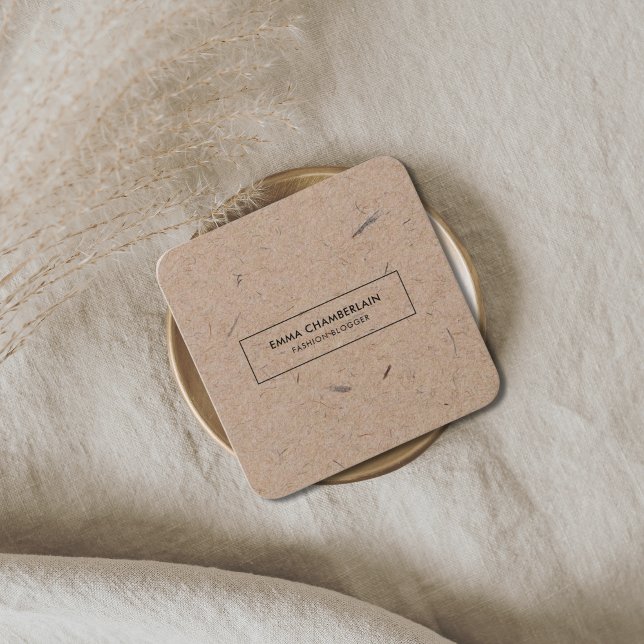 Minimalistisches, modernes ökologisches Kraftpapie Quadratische Visitenkarte (Minimalist Modern eco friendly Kraft Paper Square Business Card
)