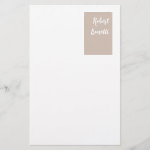 Minimalistisches modernes Pastellweiß personalisie Briefpapier