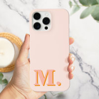 Minimalistisches modernes Pfirsich-Monogramm Anfan