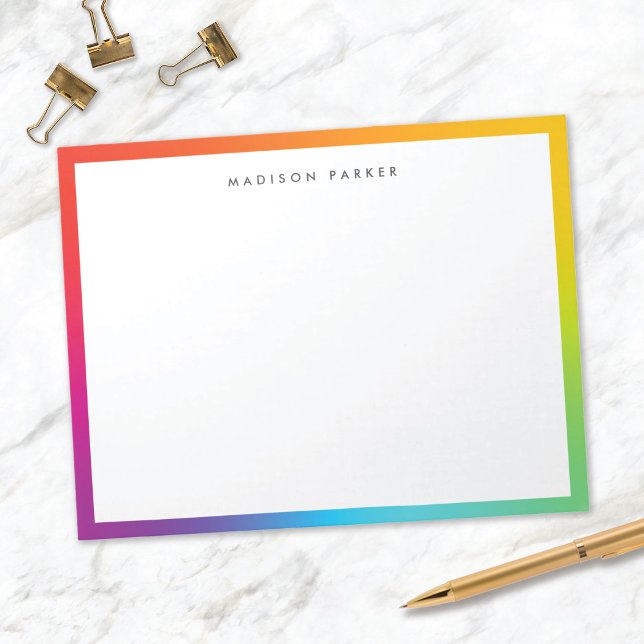 Minimalistisches, modernes Rainbow Border Notepad Notizblock (Von Creator hochgeladen)