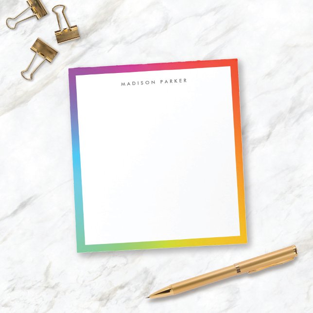 Minimalistisches, modernes Rainbow Border Notepad Notizblock (Von Creator hochgeladen)