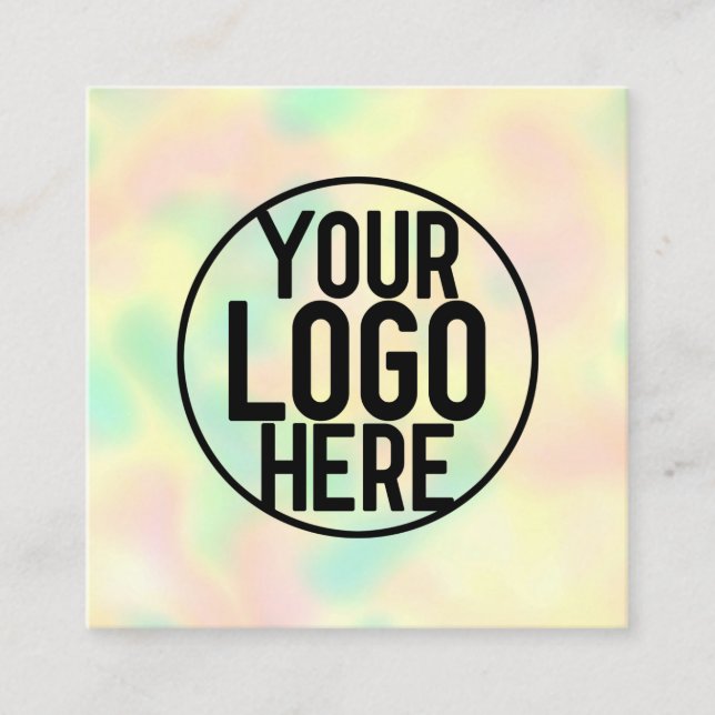 Minimalistisches, modernes Rainbow-Holograph-Salon Quadratische Visitenkarte (Vorderseite)
