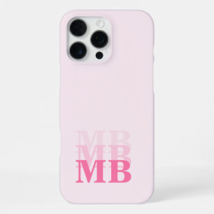 Minimalistisches modernes rosa Initial-Monogramm iPhone 16 Pro Max Hülle