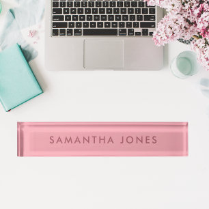 Minimalistisches, modernes Rosa Namenschild Namensplakette