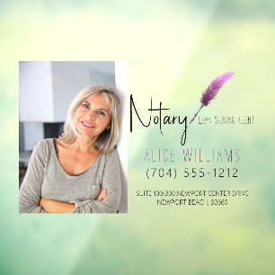 Minimalistisches modernes rosa-weißes Notar-Foto Fensteraufkleber