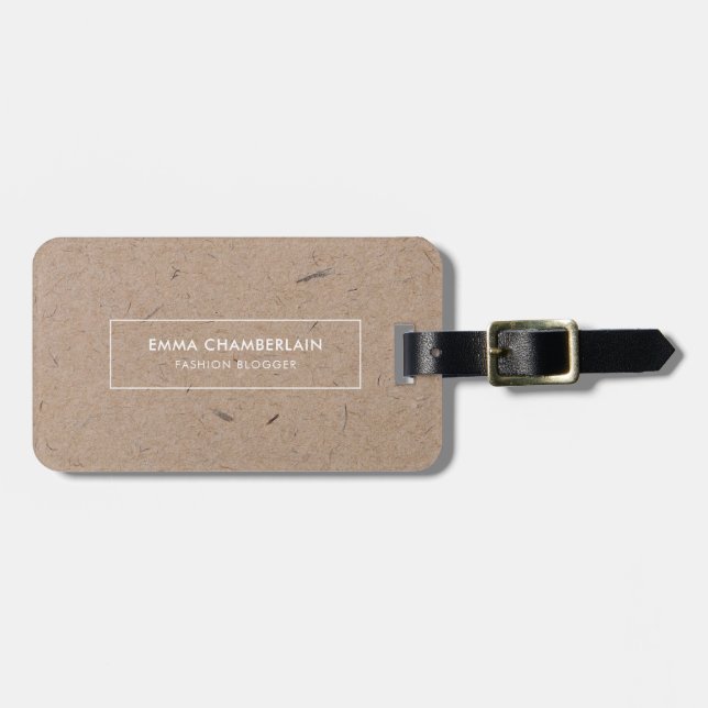 Minimalistisches, modernes, rustikales Kraftpapier Gepäckanhänger (Vorderseite horizontal)