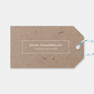 Minimalistisches, modernes, rustikales Kraftpapier Geschenkanhänger