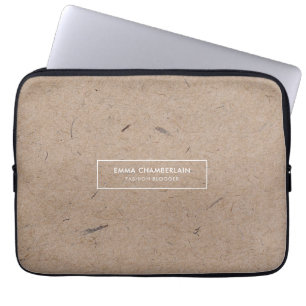 Minimalistisches, modernes, rustikales Kraftpapier Laptopschutzhülle