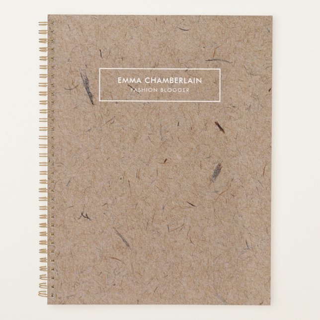 Minimalistisches, modernes, rustikales Kraftpapier Planer (Vorderseite)