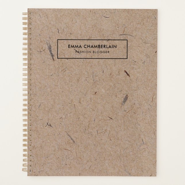 Minimalistisches, modernes, rustikales Kraftpapier Planer (Vorderseite)