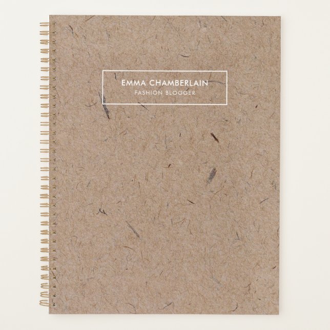 Minimalistisches, modernes, rustikales Kraftpapier Planer (Vorderseite)