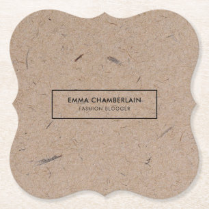 Minimalistisches, modernes, rustikales Kraftpapier Untersetzer