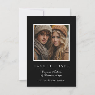 Minimalistisches modernes Schwarz-Weiß-elegantes F Save The Date