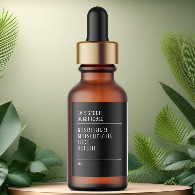 Minimalistisches modernes Schwarz-weißes Tropfflas Adressaufkleber (Von Creator hochgeladen)