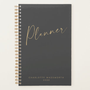 Minimalistisches, modernes Schwarzes Gold Personal Planer
