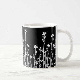 Minimalistisches modernes schwarzes weißes Doodle- Kaffeetasse