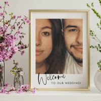 Minimalistisches modernes Script-Foto Willkommen b