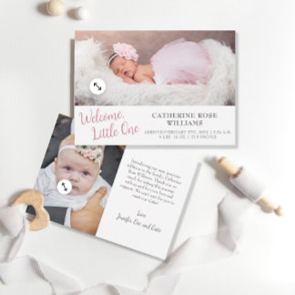 Minimalistisches, modernes Script Girl Baby Girl B Ankündigung