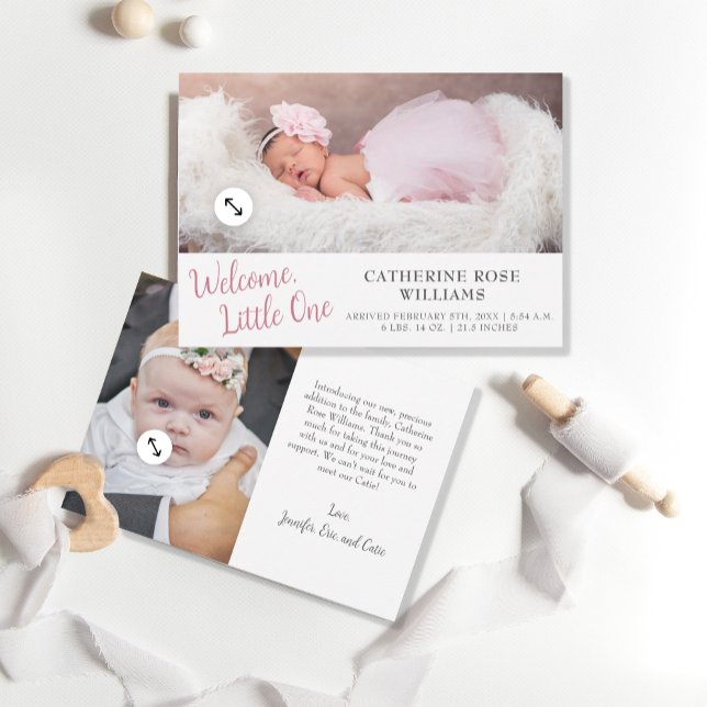 Minimalistisches, modernes Script Girl Baby Girl B Ankündigung (Von Creator hochgeladen)