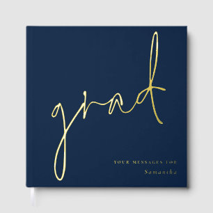Minimalistisches, modernes Script Grad Abschluss N Gästebuch